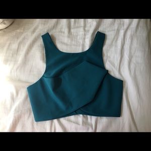 Blue wrap crop top